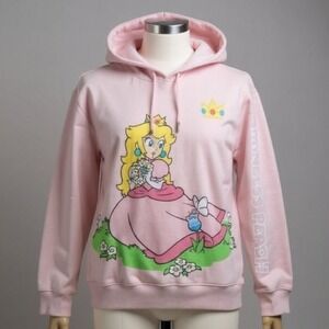Nintendo Princess Peach Hoodie – Soft Pink – Gamer Girl – Size M – New